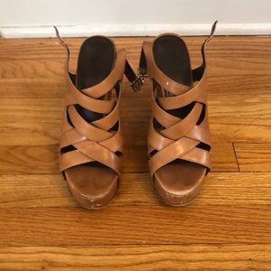 Vince Camuto camel colored wedge sandal